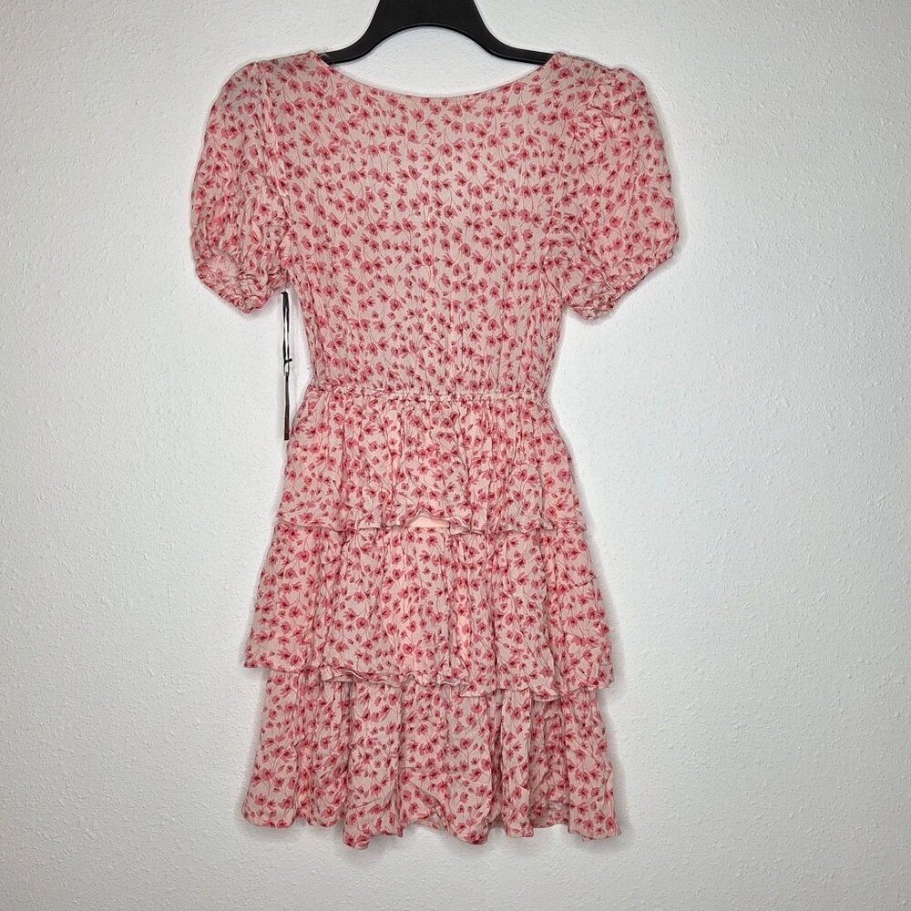 NWT Liberty Love Pink Floral Smocked Mini Dress - Picture 2 of 4